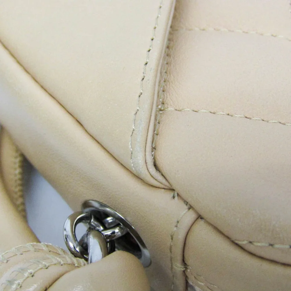 CHANEL Cream Leather Pouch
